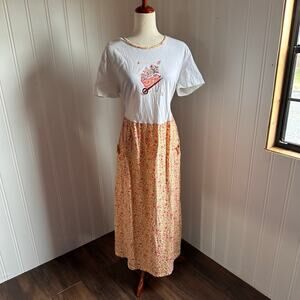 Vintage 90s/Y2K Teachercore Maxi Dress XL